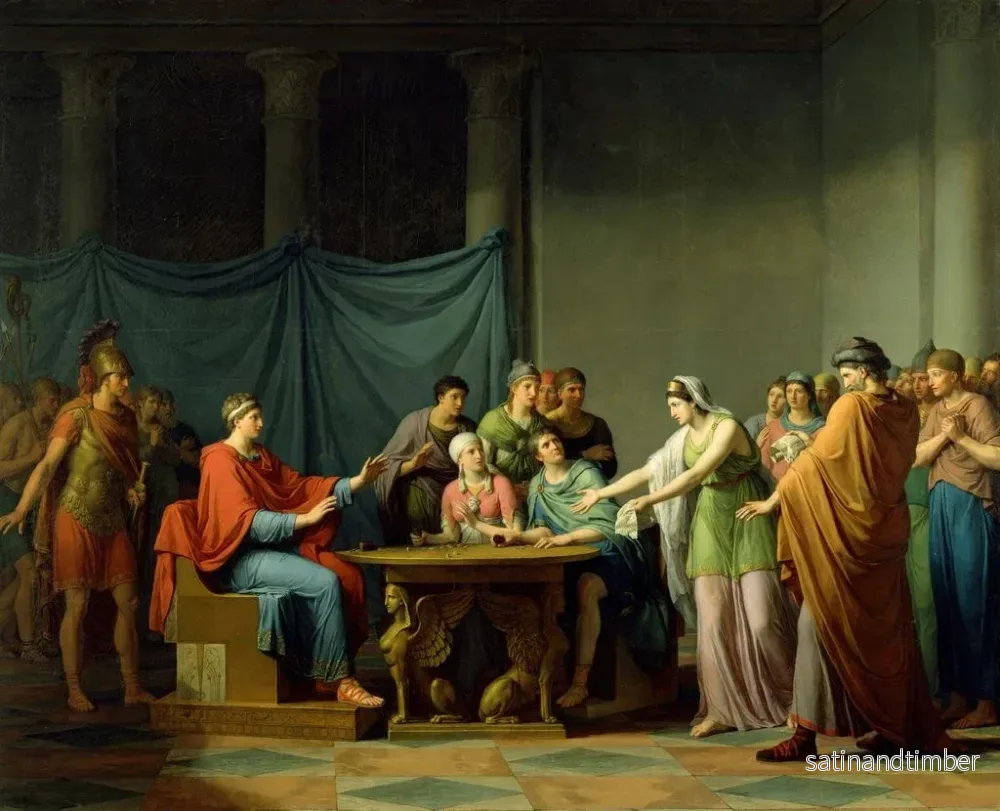 Reproduktion av målningen Bérénice som kritiserar Ptolemaios - Jean-Joseph Taillasson - Bild 2
