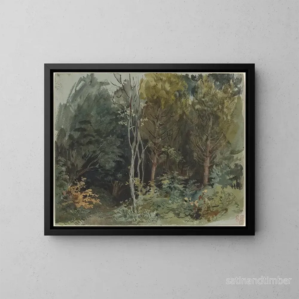 Reproduktion av målningen Le Bord d'un bois à Nohant - Eugène Delacroix