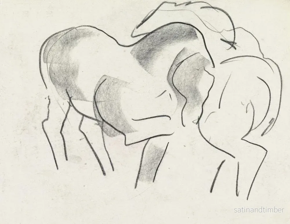 Reproduktion av målningen Studieblad med hästar - Leo Gestel - Bild 2