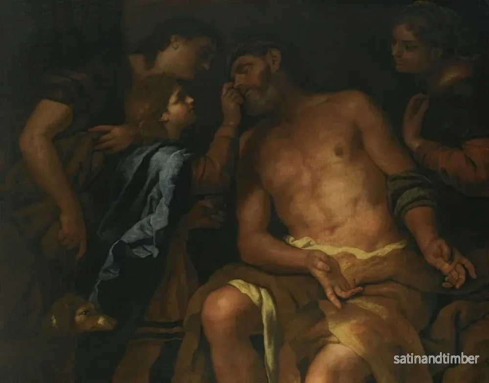 Reproduktion av målningen La guérison de la cécité de Tobit - Johann Carl Loth - Bild 2