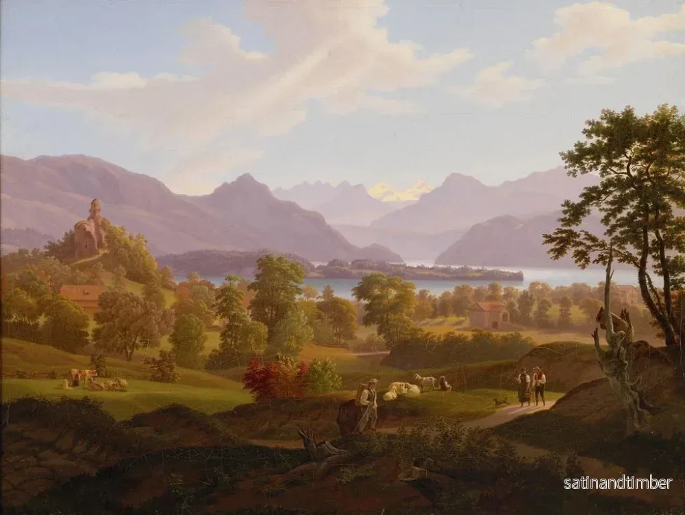Reproduktion av målningen Vue de Meggen avec la ruine de Neu-Habsbourg - Salomon Brunner - Bild 2