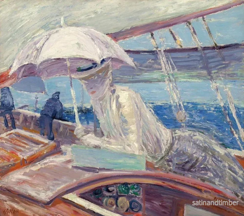 Reproduktion av målningen Madame Helleu ombord på yachten Bird - Paul César Helleu - Bild 2