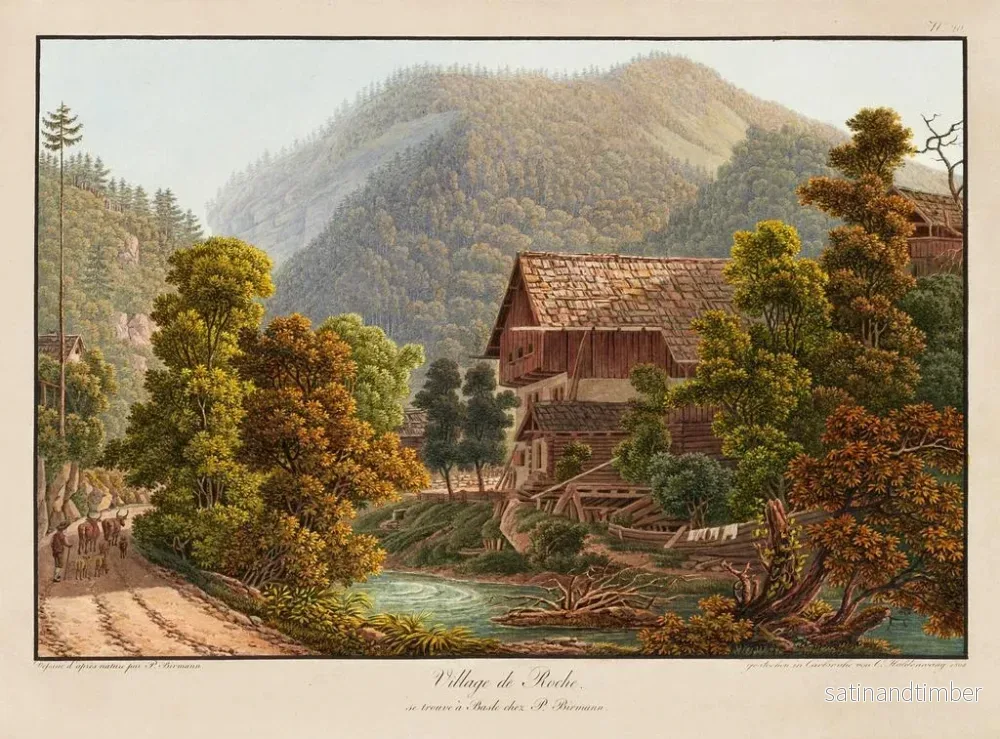 Reproduktion av målningen av Village de Roche - Peter Birmann - Bild 2