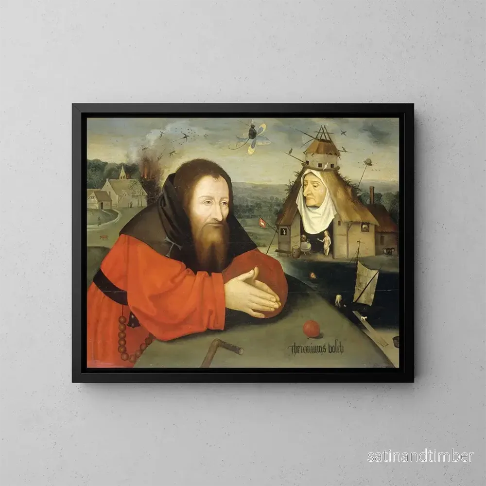 Reproduktion av målningen La Tentation de saint Antoine - Manière de Jérôme Bosch