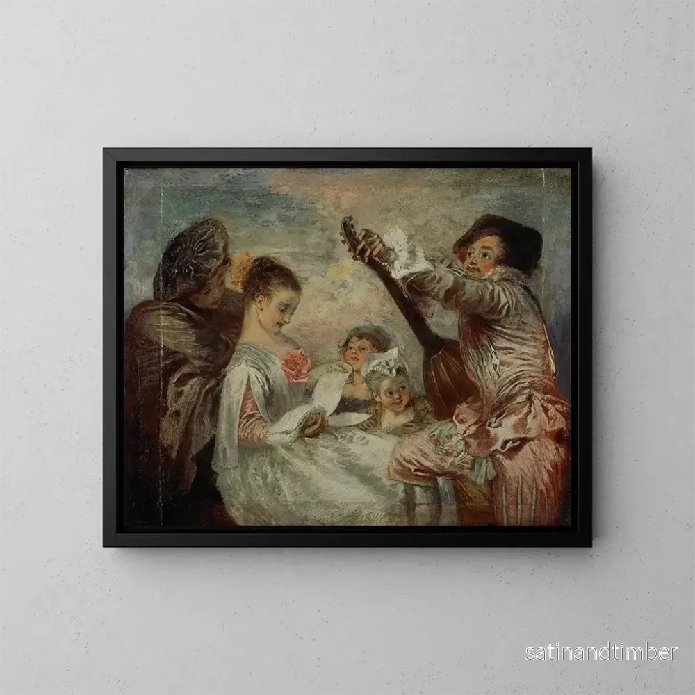 Reproduktion av målningen för att bevisa för oss att denna skönhet - Jean-Antoine Watteau