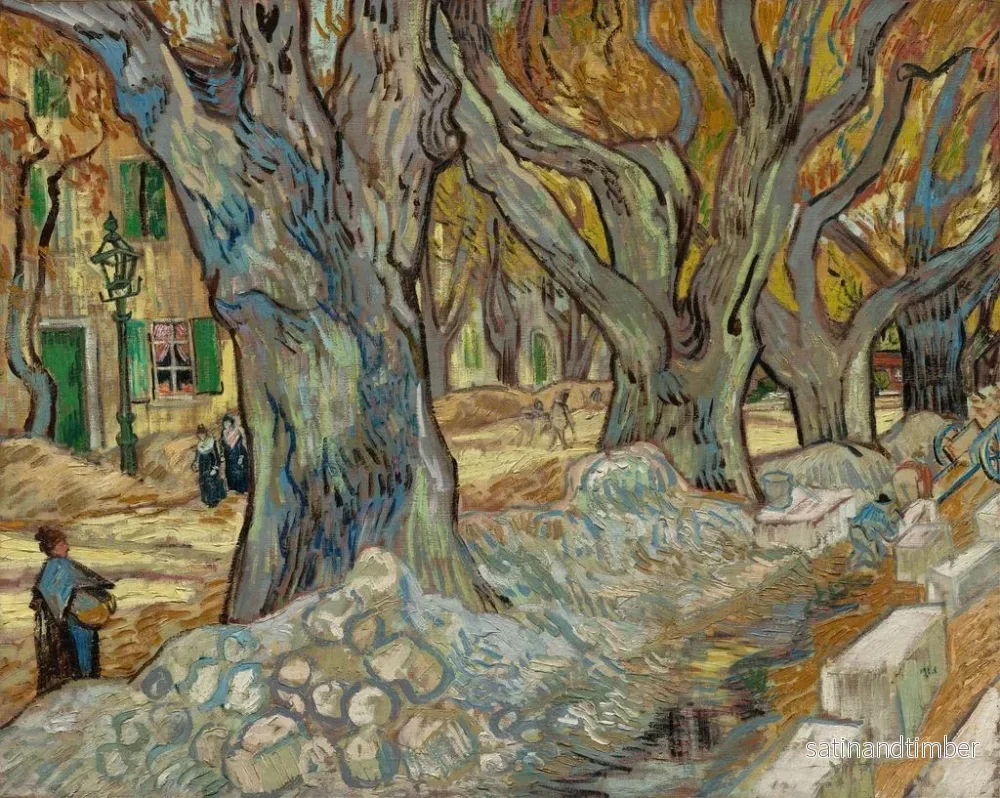 Reproduktion av målningen Les grands platanes, les réparateurs de routes à Saint-Rémy - Vincent van Gogh - Bild 2