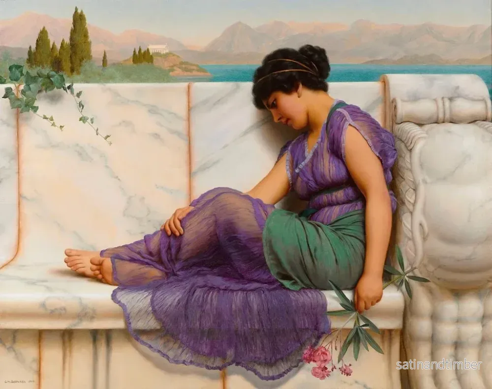 Reproduktion av målningen Rêves d'été oisifs - John William Godward - Bild 2