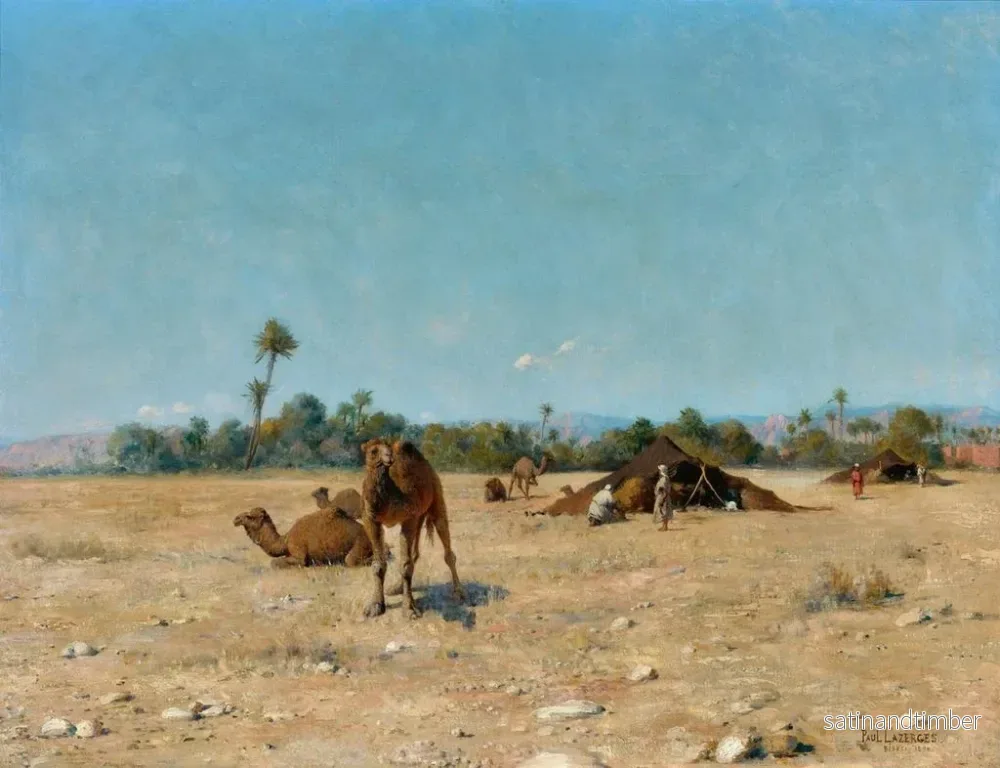 Reproduktion av målningen Camp bédouin à Biskra - Jean Baptiste Paul Lazerges - Bild 2