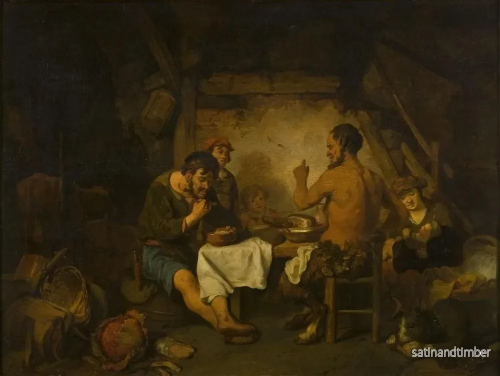Reproduktion av målningen L historia om bonden och satyren från Esops fabler - Gerbrand van den Eeckhout - Bild 2