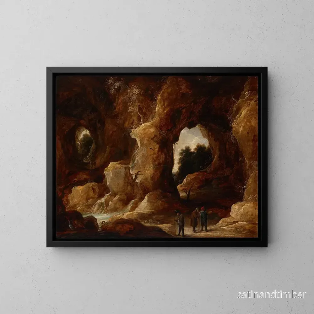 Reproduktion av målningen En grotta med figurer, en hjort och en stork – David Teniers den yngre Reproduktion av målningen En grotta med figurer, en hjort och en stork – David Teniers den yngre