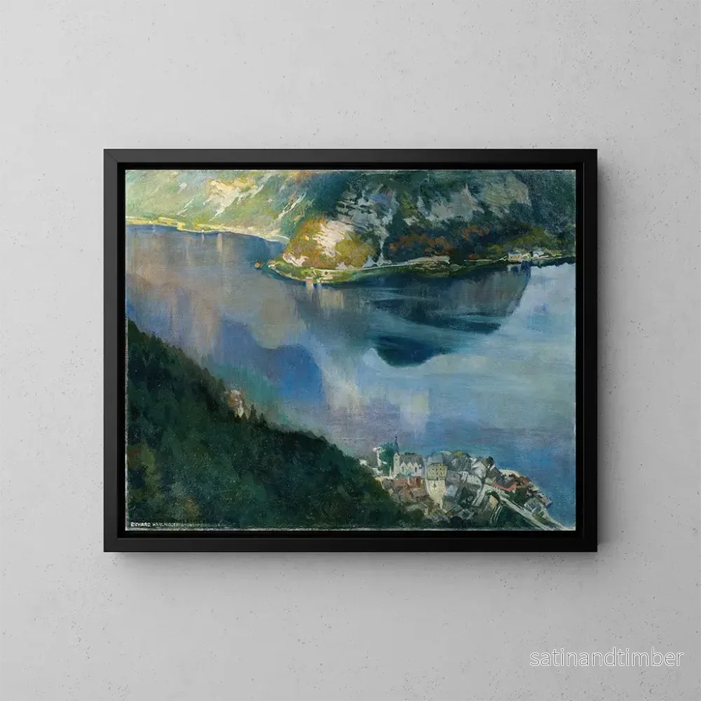 Reproduktion av målningen av sjön Hallstatt - Richard Harlfinger
