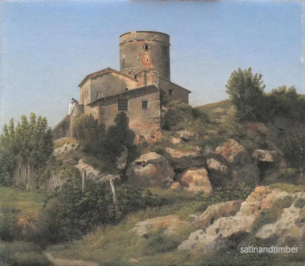 Reproduktion av målningen Ett byggnad nära Tor di Quinto, i närheten av Rom - Christoffer Wilhelm Eckersberg - Bild 2