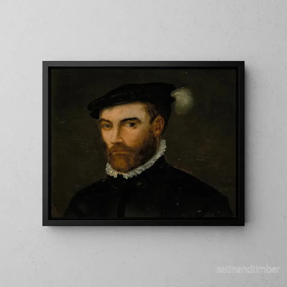 Reproduktion av målningen Porträtt av en gentleman, 1628 - Flamländsk skola