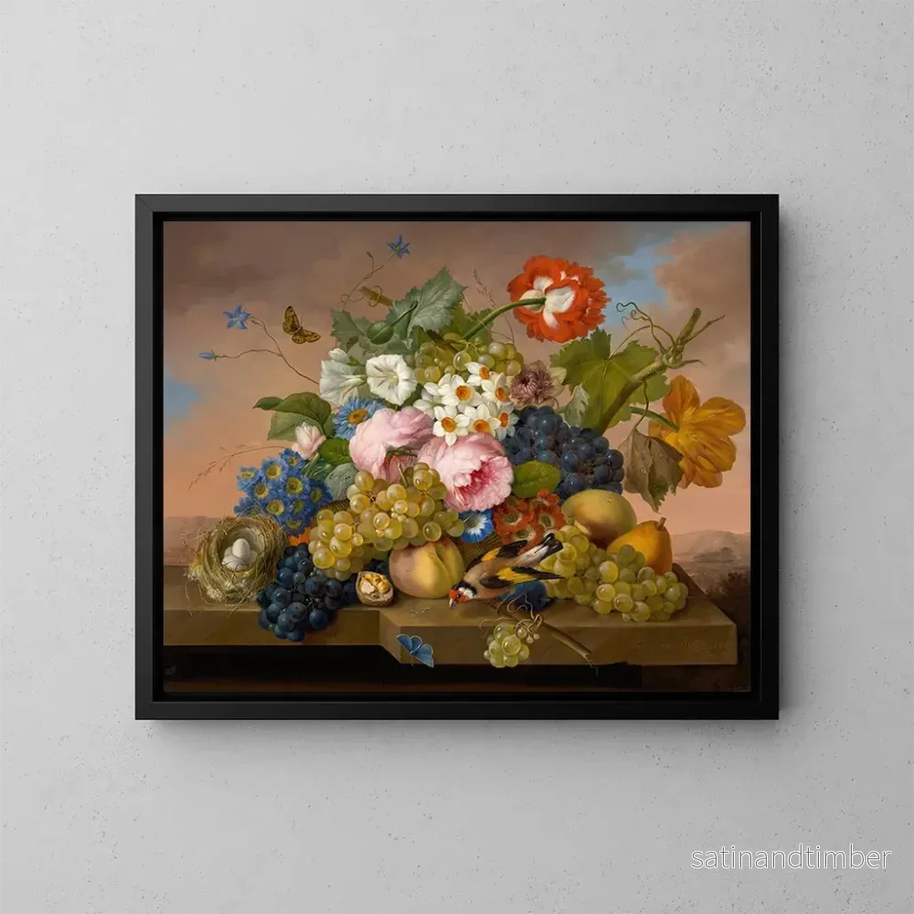 Reproduktion av målningen av blomsterstilleben - Franz Xaver Petter