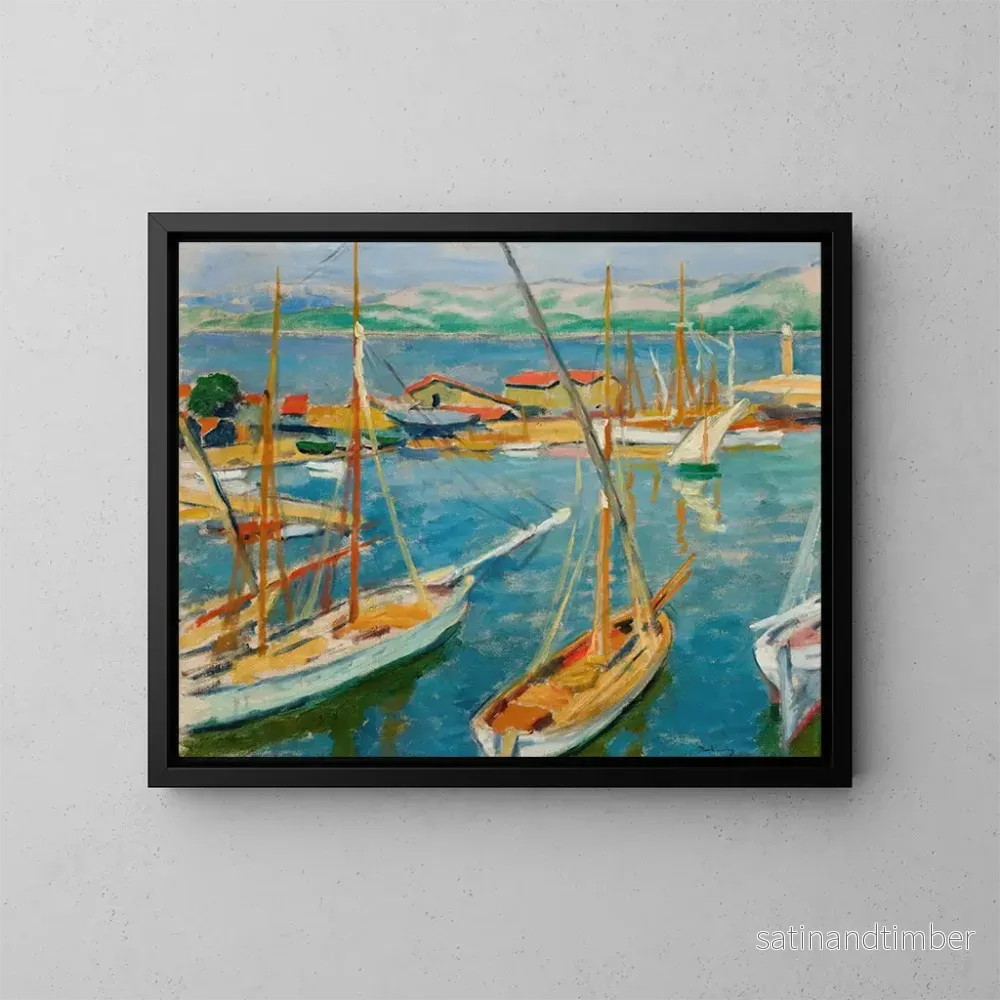 Reproduktion av målningen av Port de Saint-Tropez - Józef Pankiewicz
