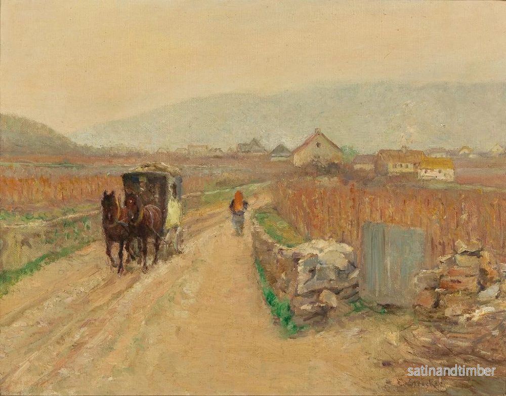 Reproduktion av målningen Coche sur un chemin de village - Emil Strecker - Bild 2