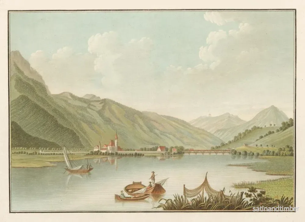 Reproduktion av målningen Vue d'Interlaken sur le lac de Brienz - Caspar Wolf - Bild 2