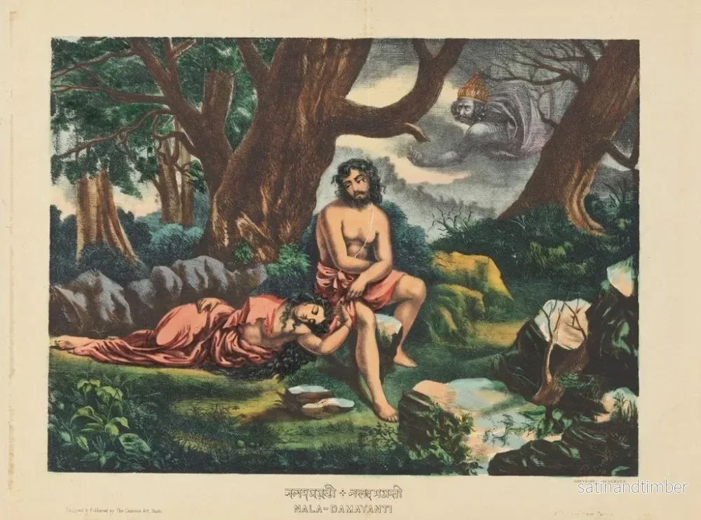 Reproduktion av målningen Nala och Damayanti - Calcutta Art Studio - Bild 2