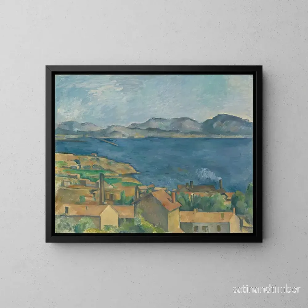 Reproduktion av målningen La Baie de Marseille vue de L'Estaque - Paul Cézanne