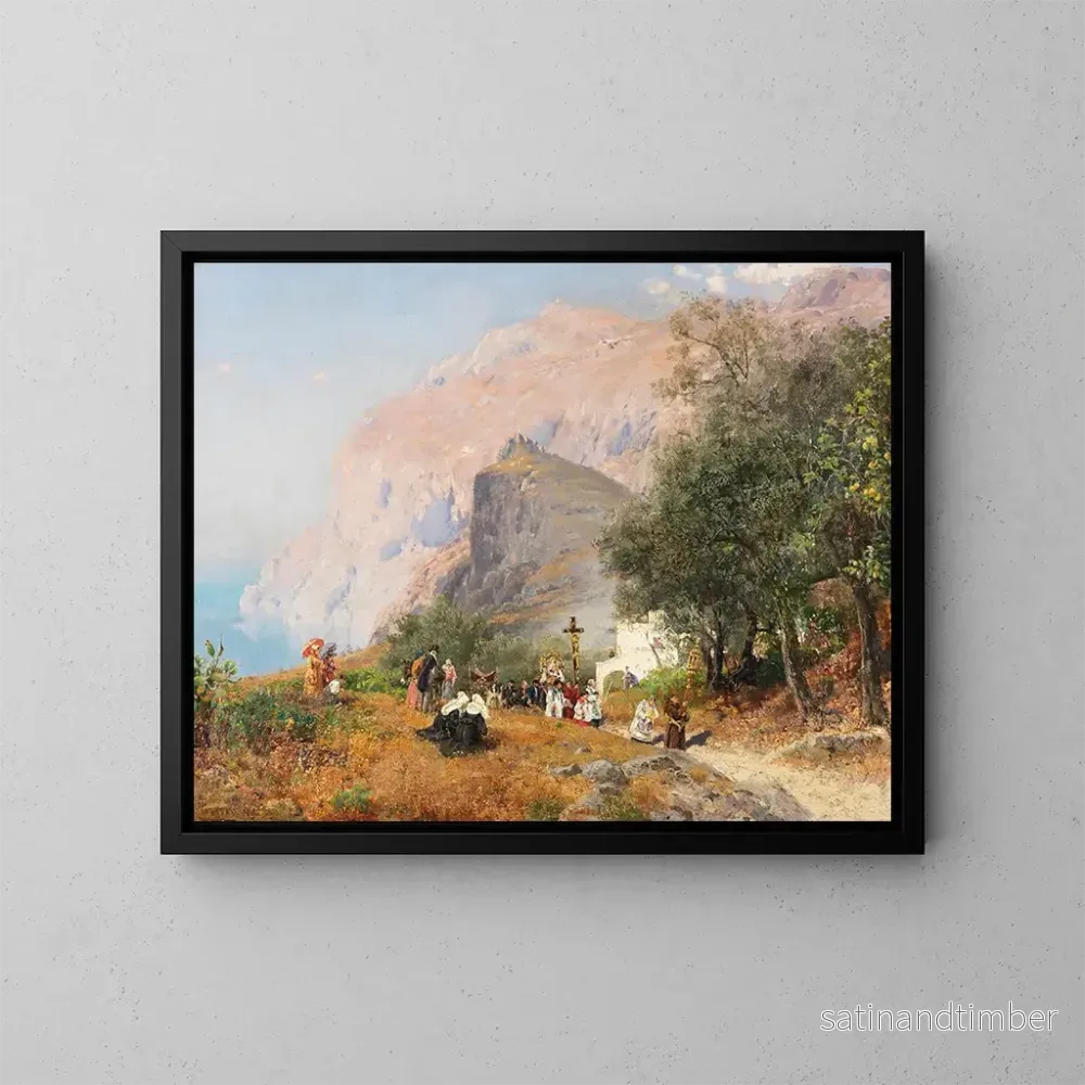 Reproduktion av målningen Procession à Capri - Carl Wuttke