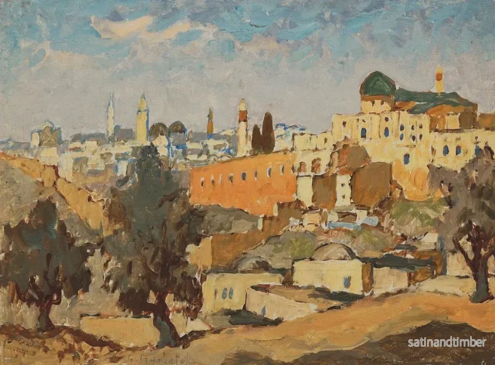 Reproduktion av målningen Vue de Jérusalem depuis le village de Silwan - Konstantin Ivanovich Gorbatov - Bild 2