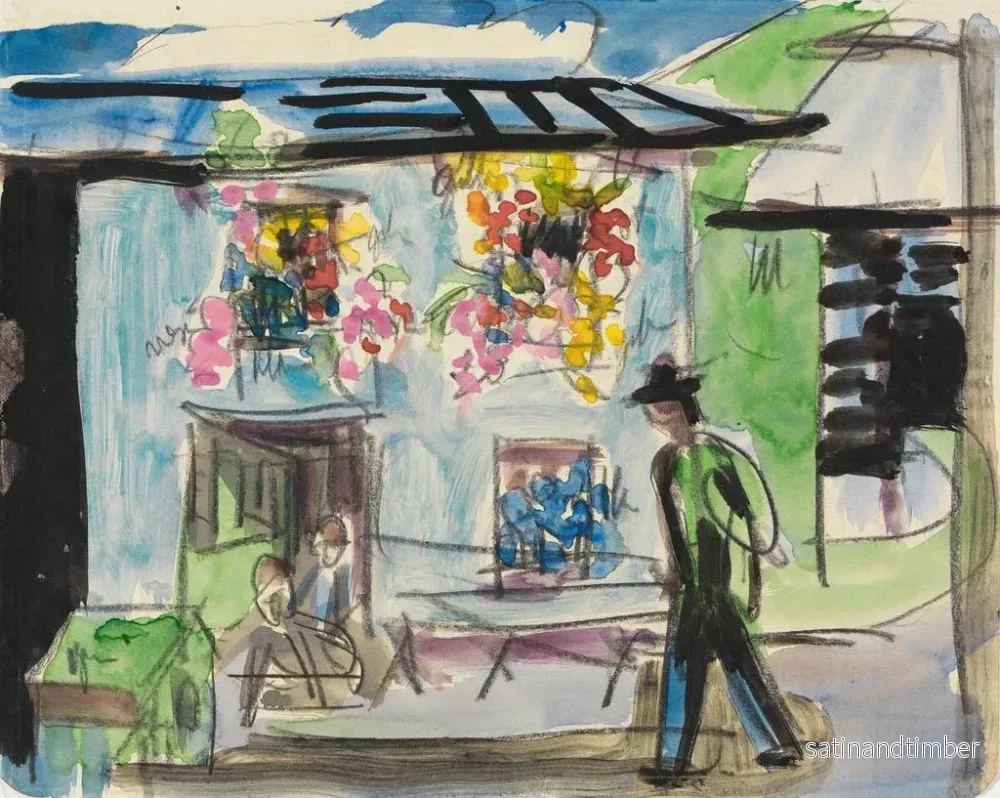 Reproduktion av målningen En liten stuga med blommande fönster - Ernst Ludwig Kirchner - Bild 2