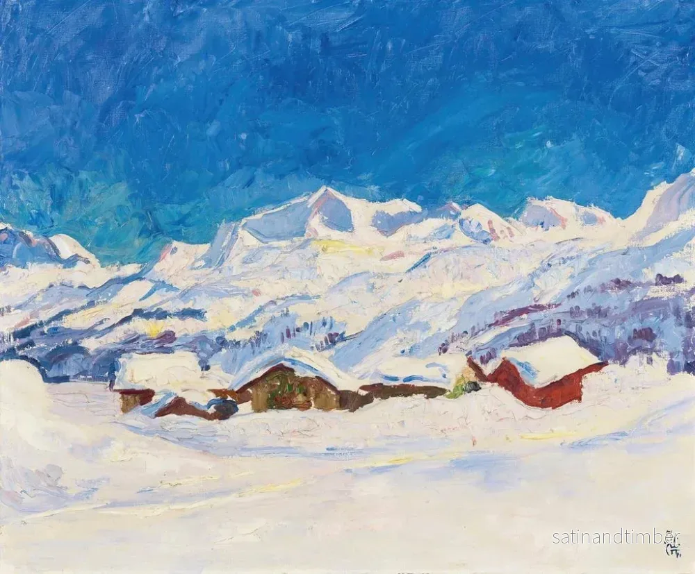 Reproduktion av målningen vinterlandskap nära Maloja - Giovanni Giacometti - Bild 2