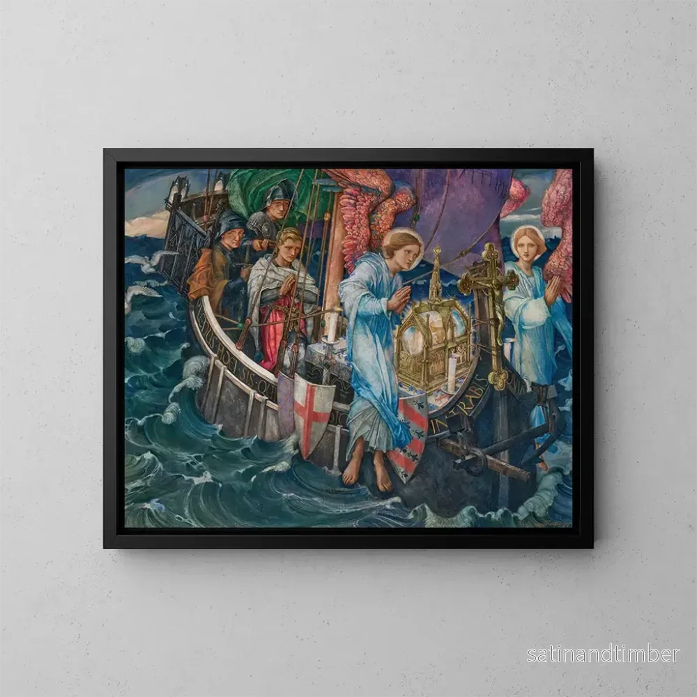 Reproduktion av målningen Le Passage du Saint Graal à Sarras - Edward Reginald Frampton