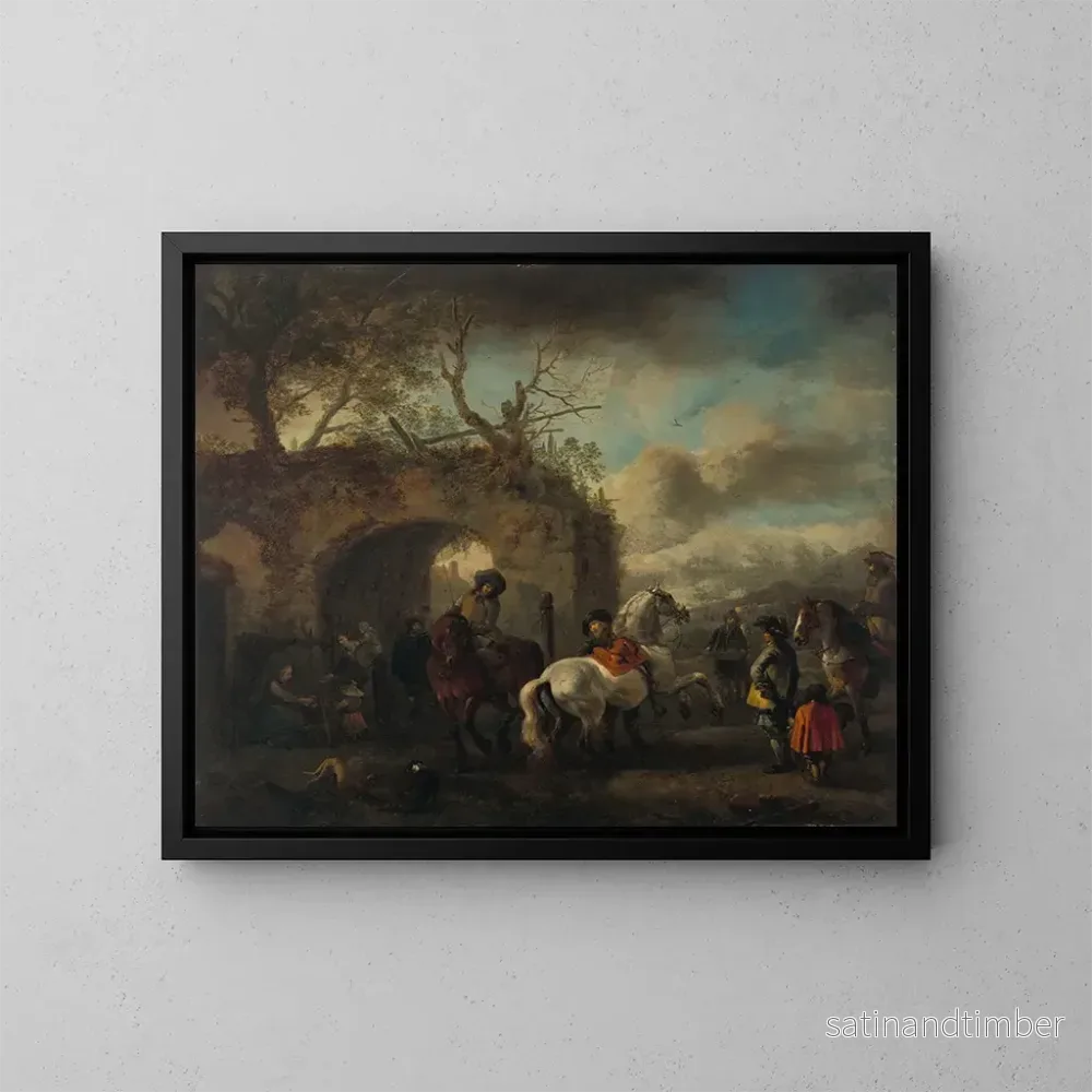 Reproduktion av målningen L'École d'équitation - Philips Wouwerman