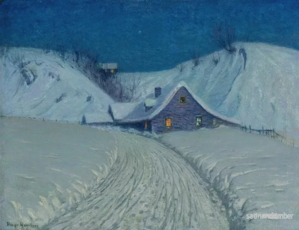 Reproduktion av målningen Cabane d'hiver au virage - Birge Harrison - Bild 2