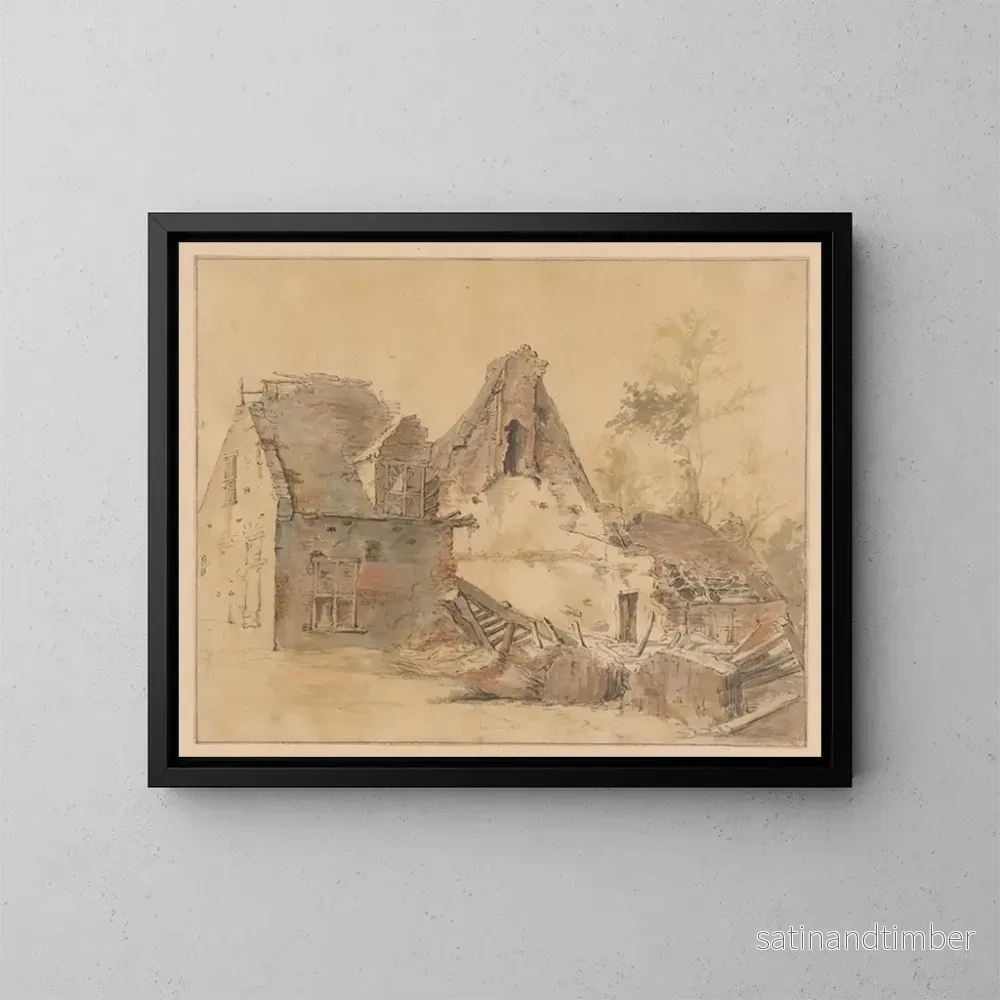 Reproduktion av målningen Rune d'une maison - Jacob de Vos