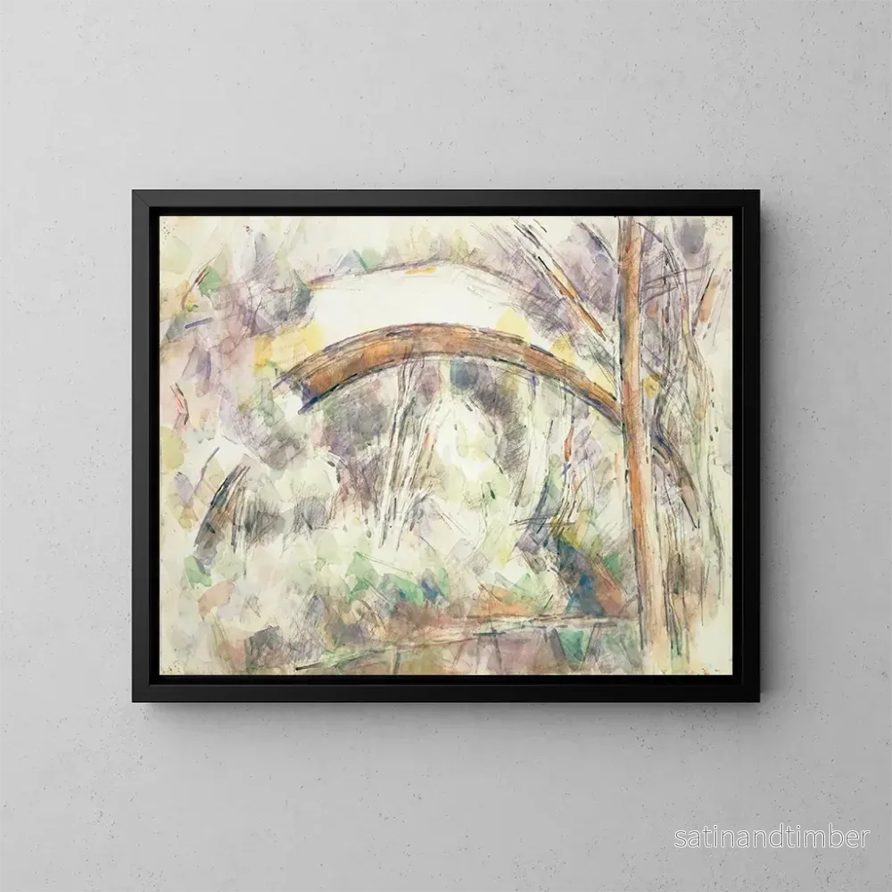 Reproduktion av målningen Le Pont des Trois Sautets - Paul Cézanne
