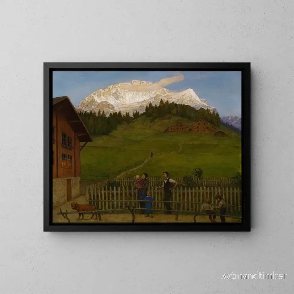 Reproduktion av målningen Kväll i Schweiz II - Hans Thoma