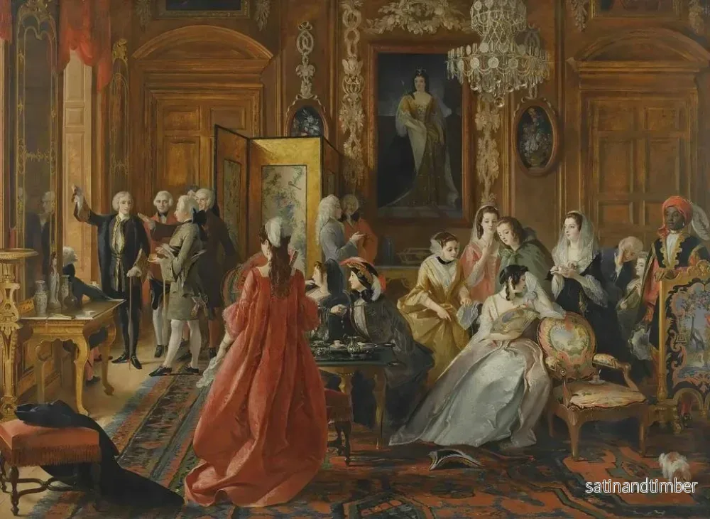 Reproduktion av målningen Sir Plume kräver återlämning av veken i The Rape of the Wick av Alexander Pope - Charles Robert Leslie - Bild 2