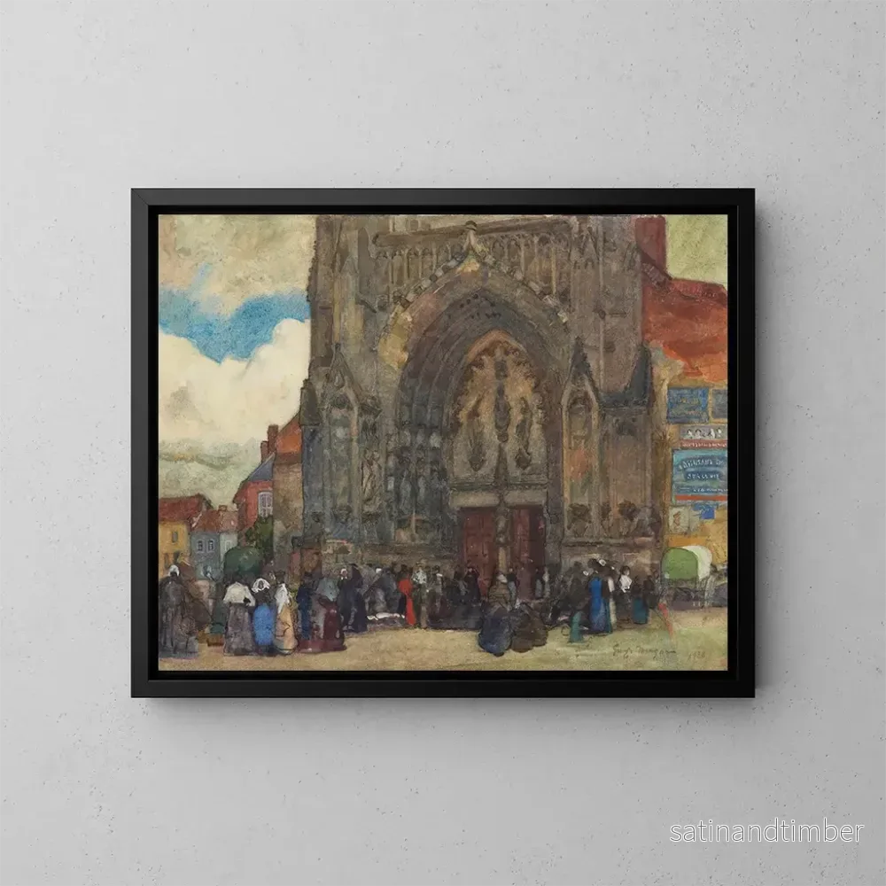 Reproduktion av målningen av Montreuils smörmarknad - George Thomson