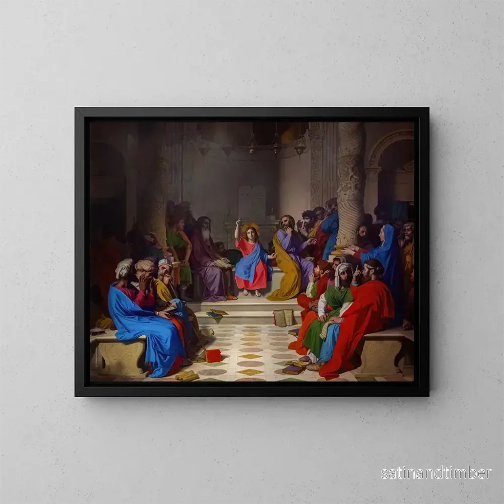 Reproduktion av målningen av Jesus bland lärarna - Jean-Auguste-Dominique Ingres