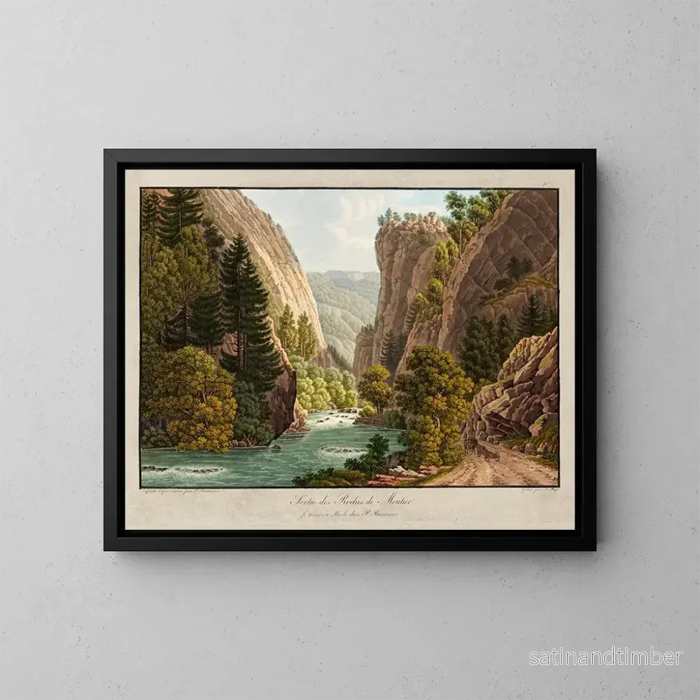 Reproduktion av målningen Sortie des Roches de Moutier - Peter Birmann