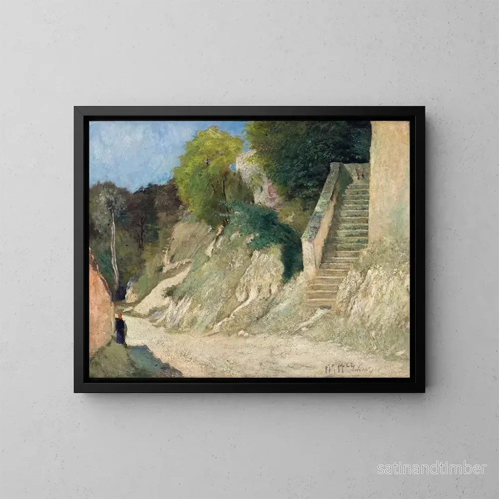 Reproduktion av målningen En brant stigning i Montigny-sur-Loing - Carl Fredrik Hill