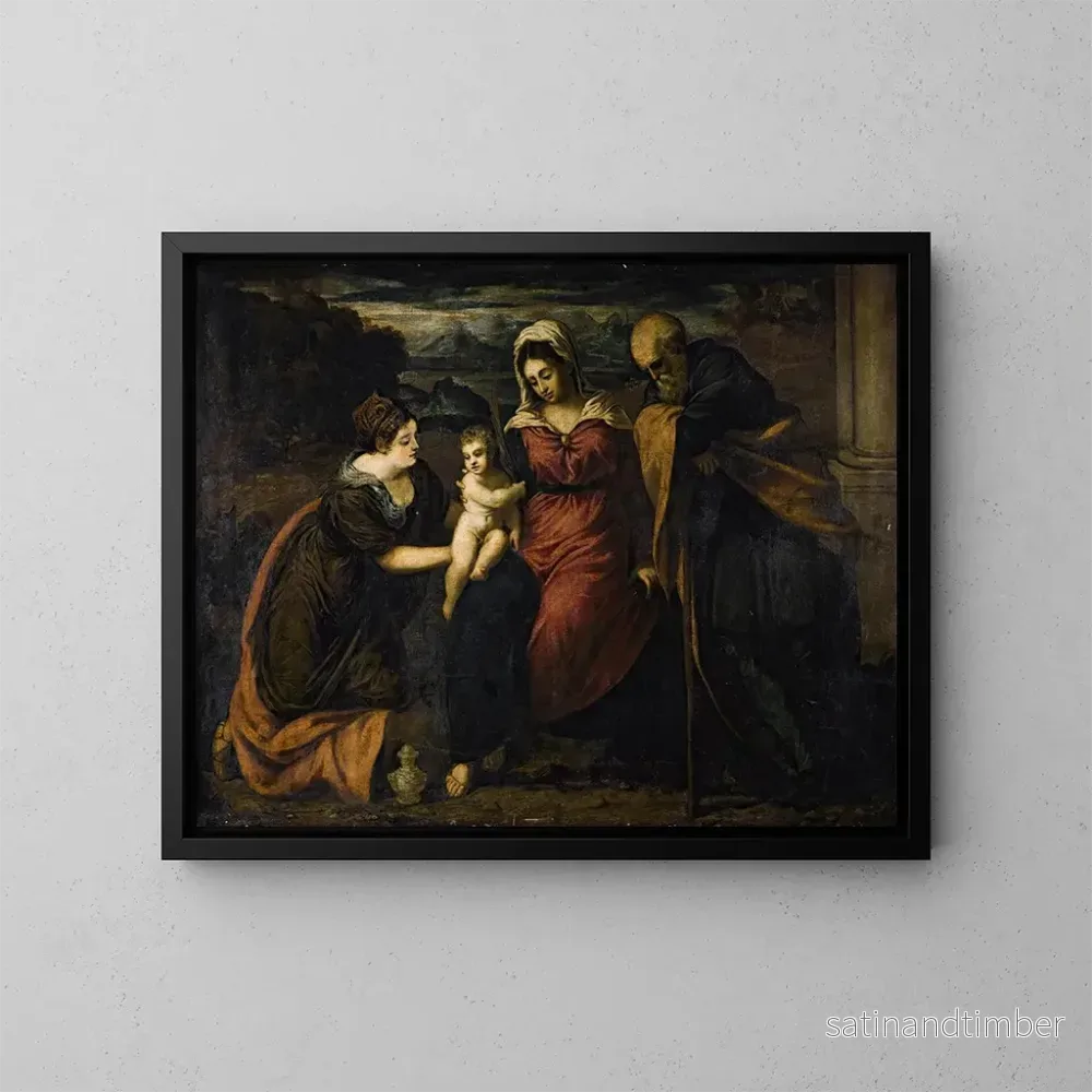 Reproduktion av målningen La Sainte Famille avec Marie Madeleine - Giovanni Galizzi