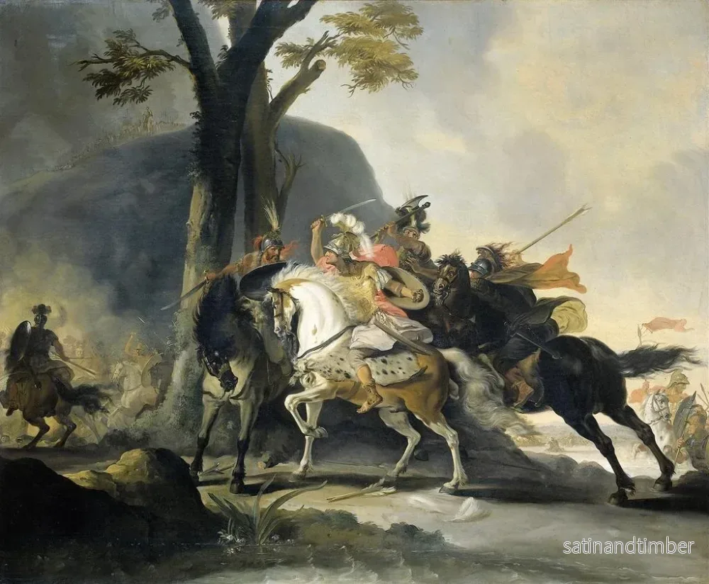 Reproduktion av målningen av Alexander den Store vid Granikos slag mot perserna - Cornelis Troost - Bild 2