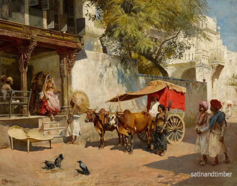 Reproduktion av målningen Filles de nautche et gharry à Ahmedabad - Edwin Lord Weeks - Bild 2