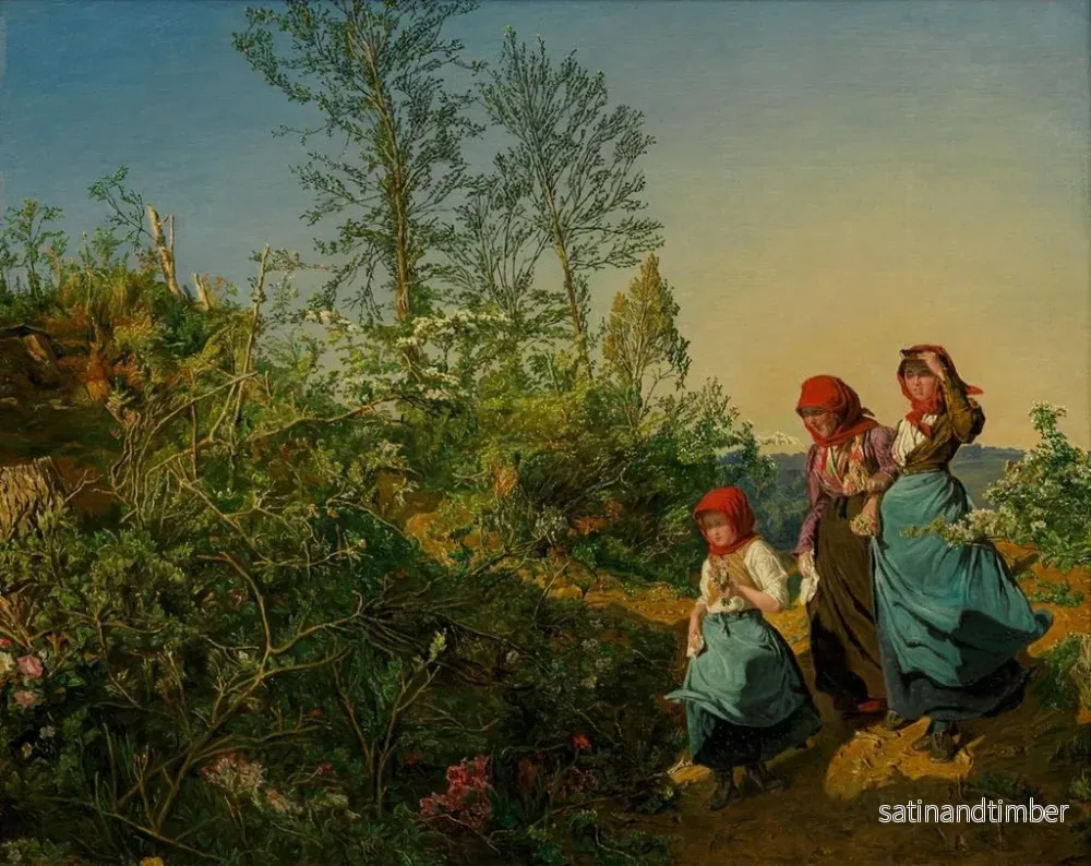 Reproduktion av målningen Promenad i vårsolen mot kyrkan - Ferdinand Georg Waldmüller - Bild 2