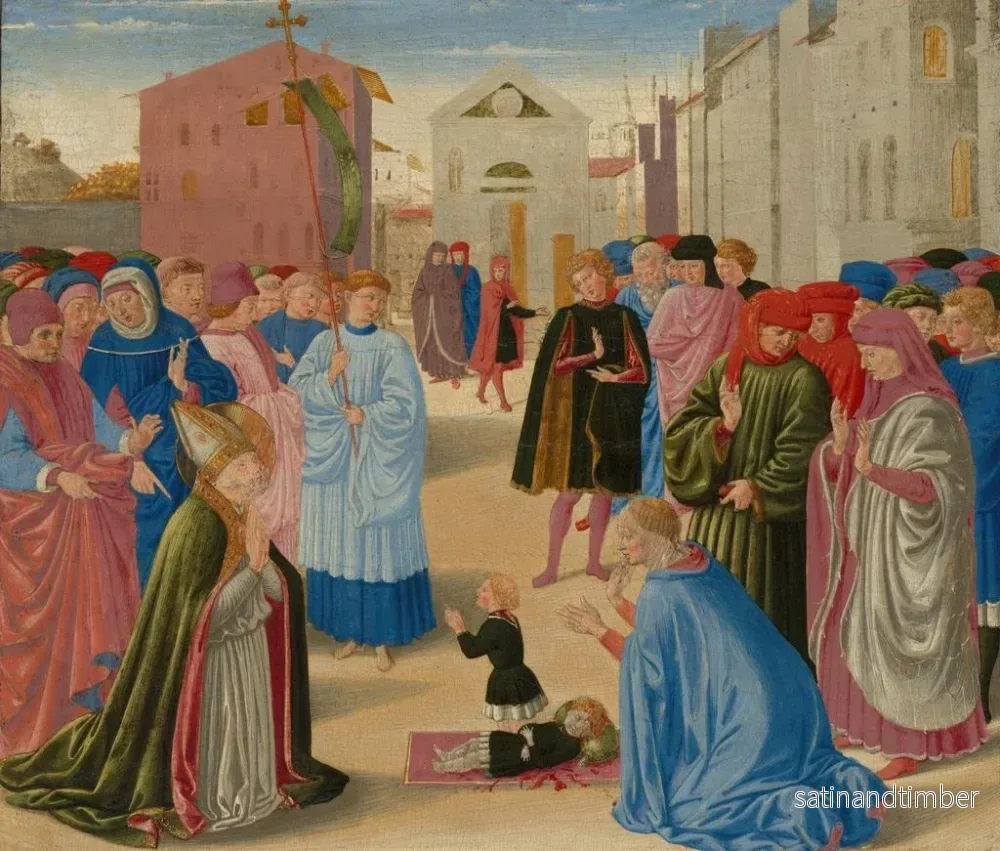 Reproduktion av målningen av Saint Zénobe väcker en död pojke till liv - Benozzo Gozzoli - Bild 2