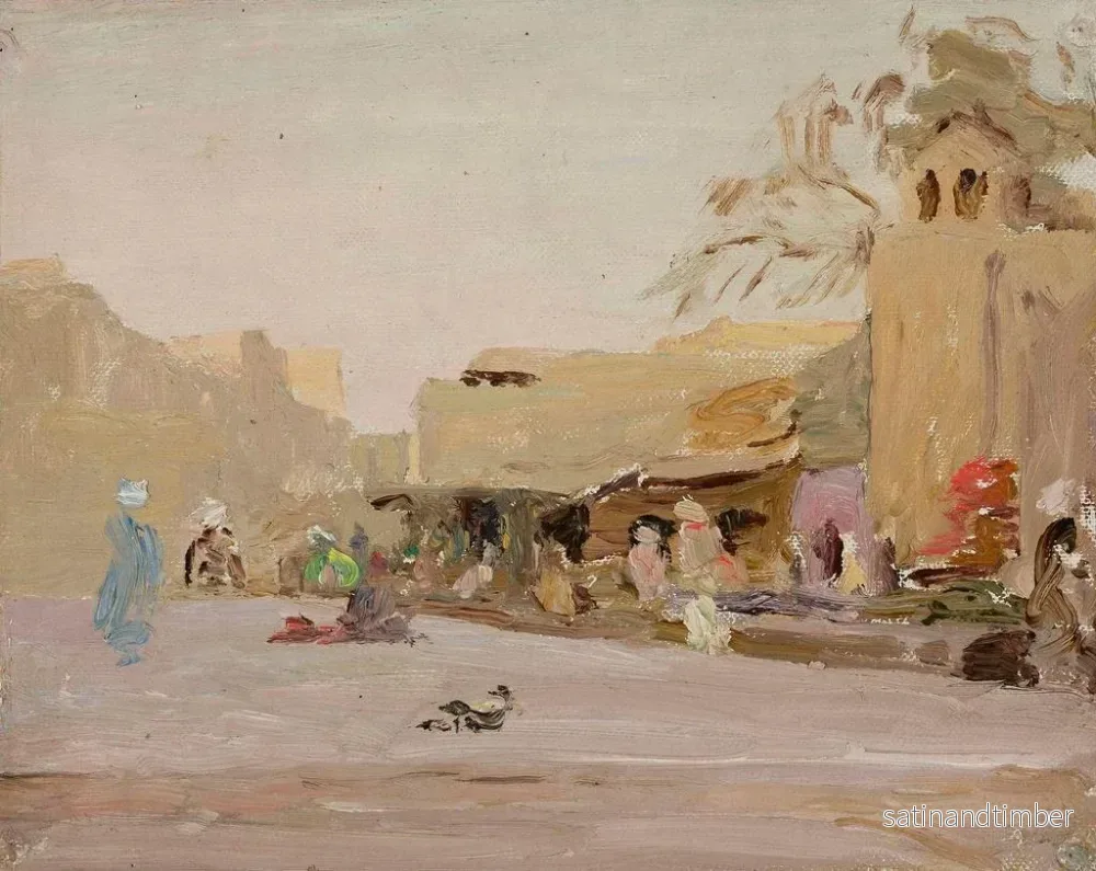 Reproduktion av målningen av marknaden i Bukhara, från resan till Turkestan - Jan Cybis - Bild 2