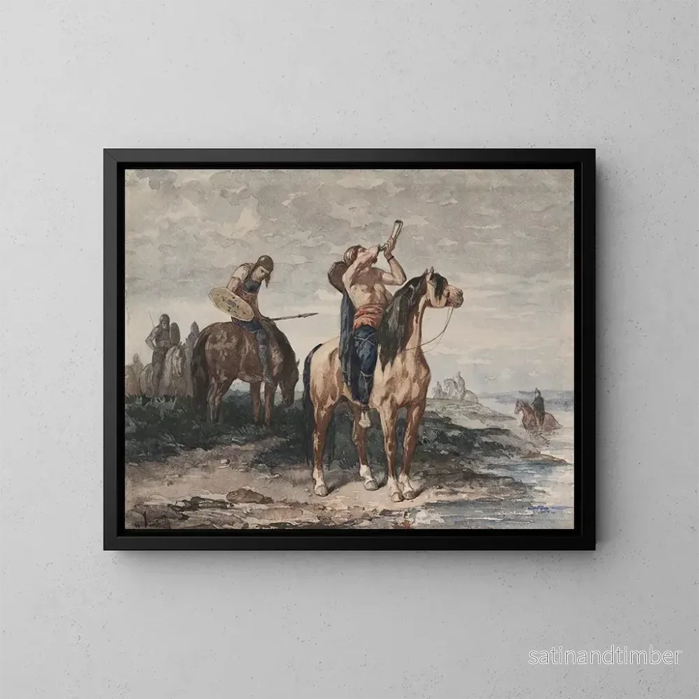 Reproduktion av målningen Les Mérovingiens - Évariste Vital Luminais