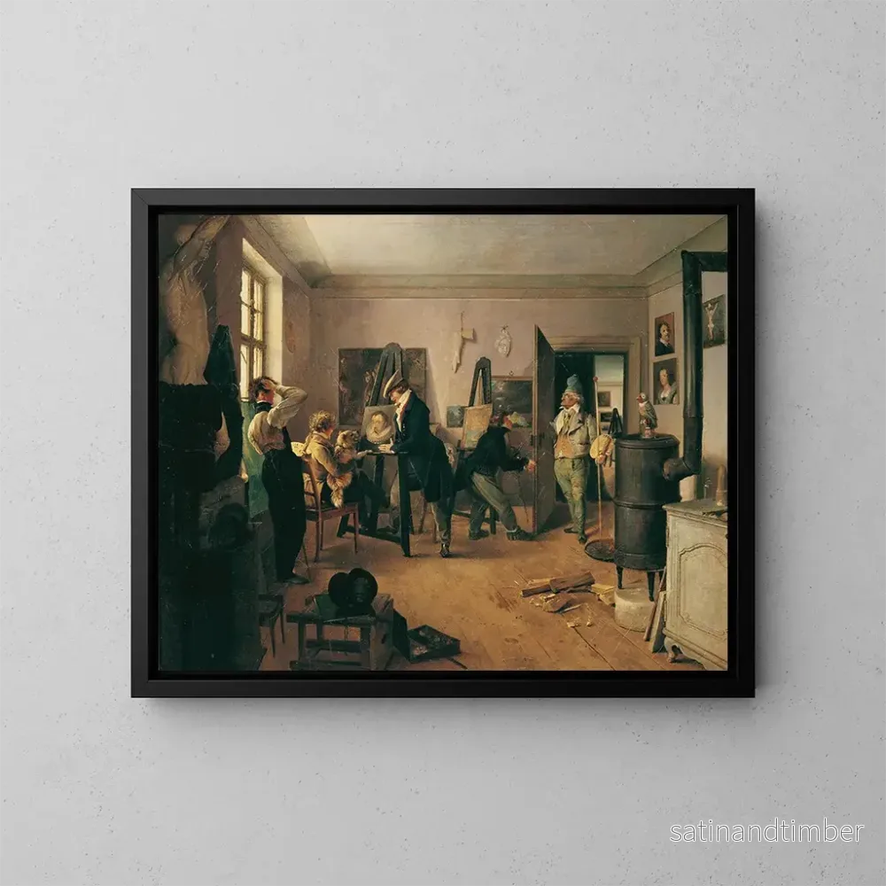 Reproduktion av målningen La salle des scolaires - Josef Danhauser