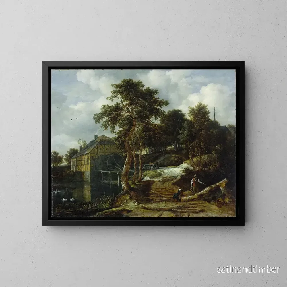 Reproduktion av målningen Landskap med ett vattenhjul - Jacob van Ruisdael