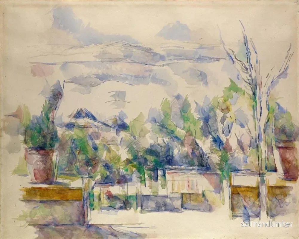 Reproduktion av målningen La Terrasse au jardin des Lauves - Paul Cézanne - Bild 2