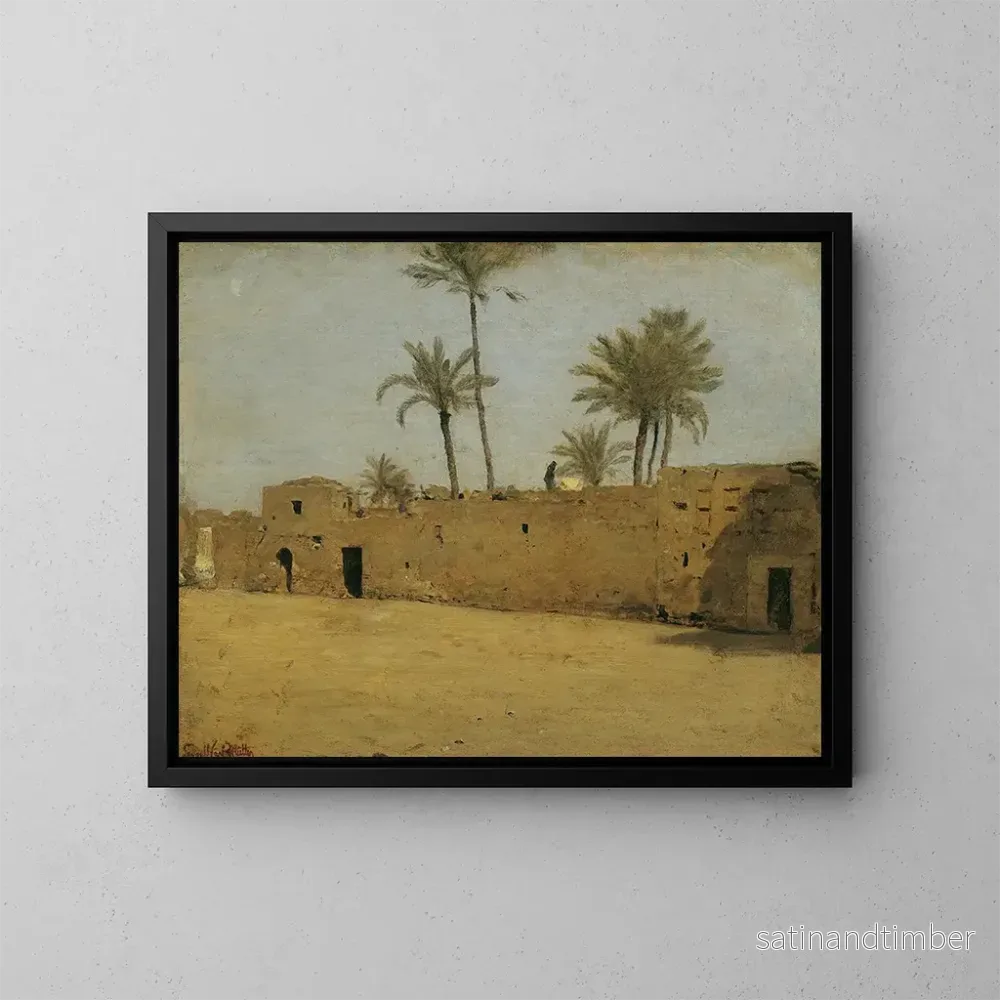 Reproduktion av målningen Le village de Matarije - Leopold Carl Müller