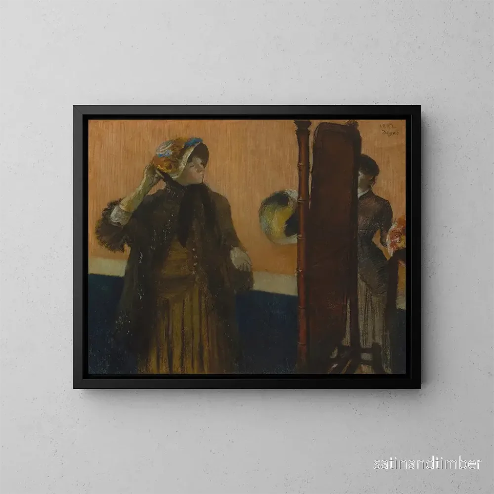 Reproduktion av målningen Hos modistorna - Edgar Degas